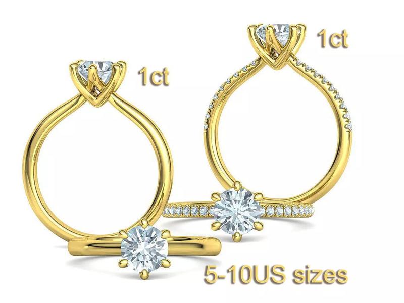 1ct Evelyn Engagement 2 Rings inside Tellis Solitaire Ring