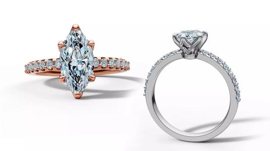 1ct Solitaire Marquise Engagement Ring Tulip Head 6 Claws