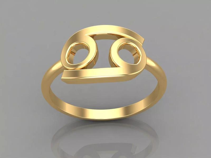 18K Gold Cancer Ring V1