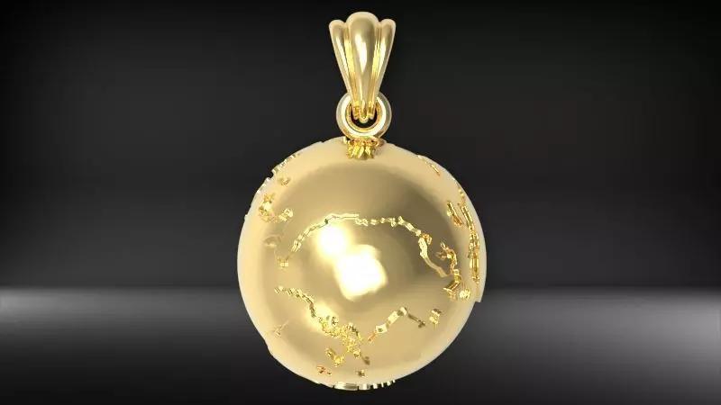 World Map Globe Planet Earth Pendant Jewelry