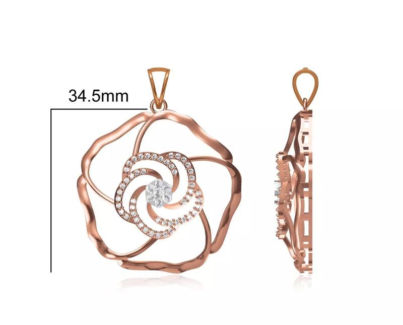 Women Unique Pendant STL OBJ FBX JCD Details