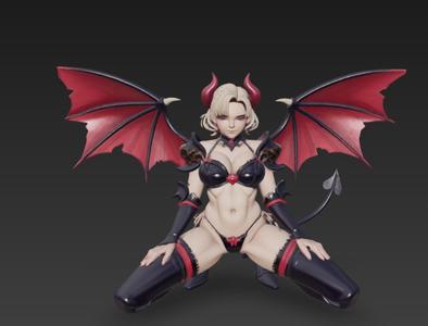 Succubus Crouching — Waifu