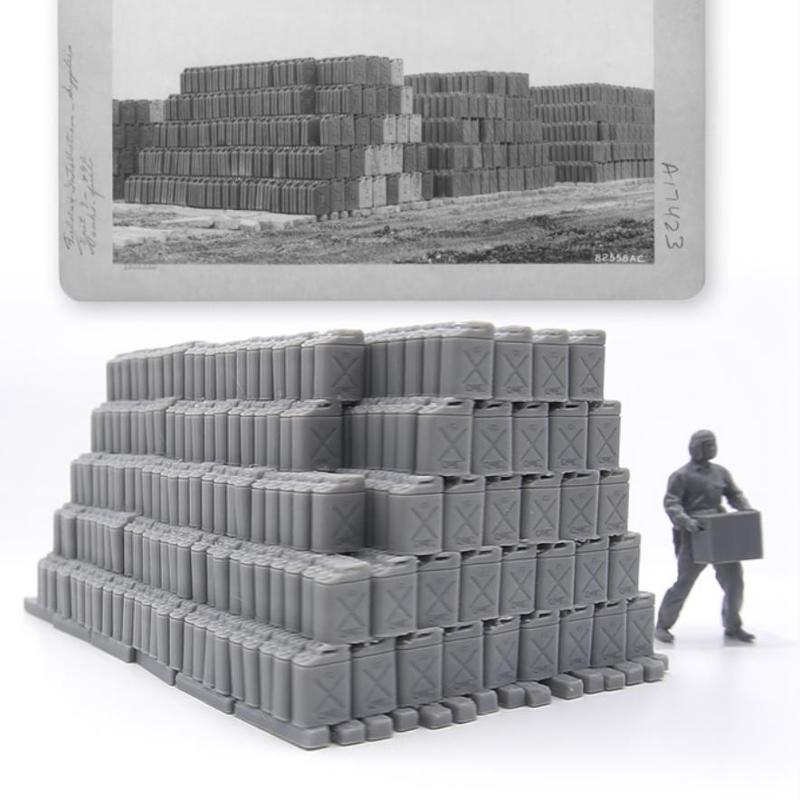 Hundreds of 5-Gallon Jerry Cans, Objective Marker, WW2 Wargaming Scatter Terrain