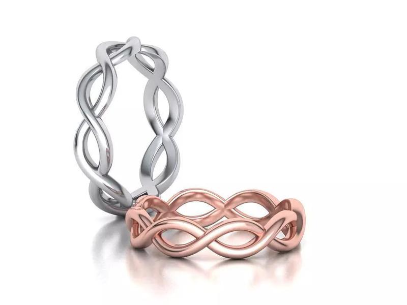 Dainty Braided Ring Infinity band 3dmodel