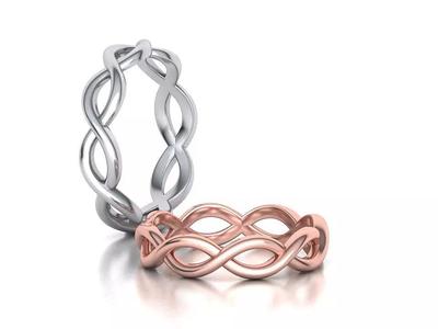 Dainty Braided Ring Infinity band 3dmodel