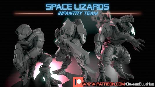 Greater Good Space Lizards -- Infantry Team