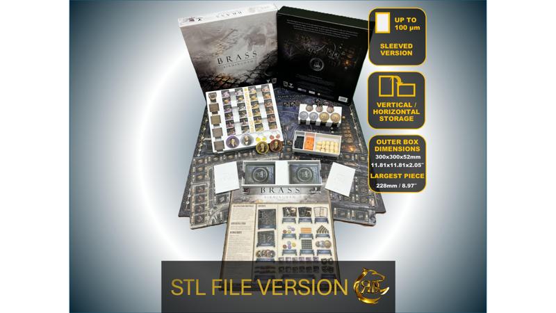 BRASS Birmingham Board Game Organizer | Insert | Premium Storage Solution - Sleeved Version - STL file for 3D Printing