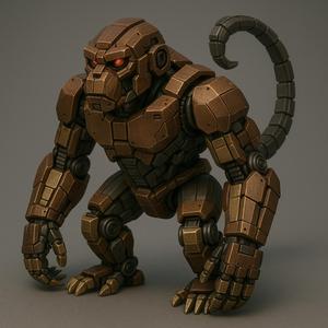 Mecha Gorilla - Robotic Ape Zoid Style 3D Printable Model
