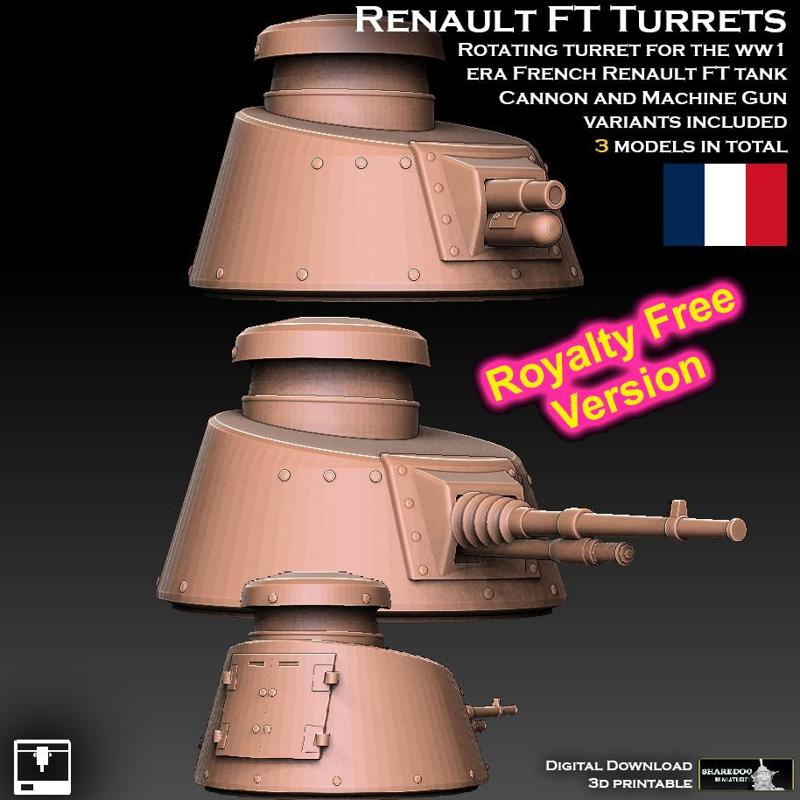 Renault FT Tank Turrets Royalty Free Version