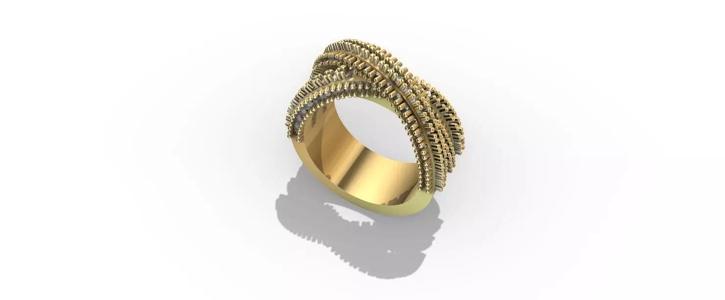 complex wavy spikes ring stl verified