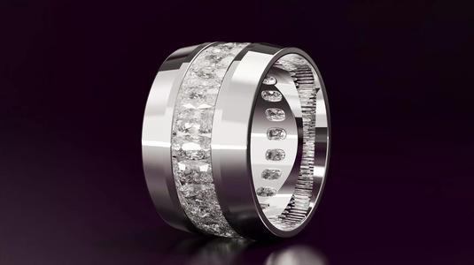 Channel Set Cushion Eternity Ring N08 288CT EU54