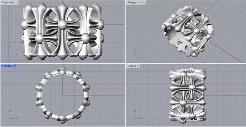 Chrome Hearts double cross ring Anello doppia croce mis 16 heart