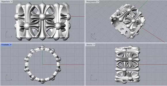 Chrome Hearts double cross ring Anello doppia croce mis 16 heart