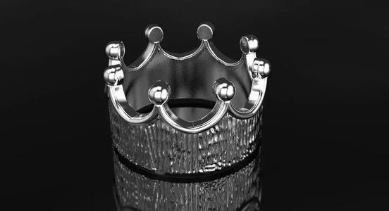 Crown ring with facture