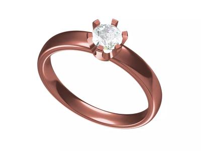 Classic 6-Prongs Round Diamond Engagement Ring