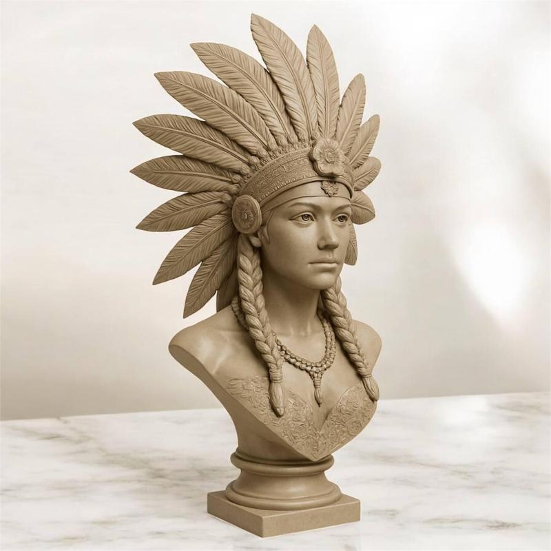 Spirit of the Plains – Native Woman Bust Sculpture