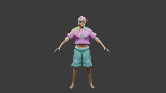 FEMALE CHARACTER FOR 3D ANIMATION OR COLLECTIBLE FIGURINE