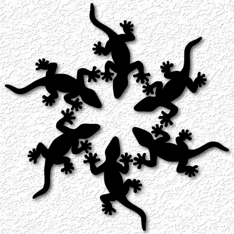 5 Individual lizards wall art reptile wall decor charms