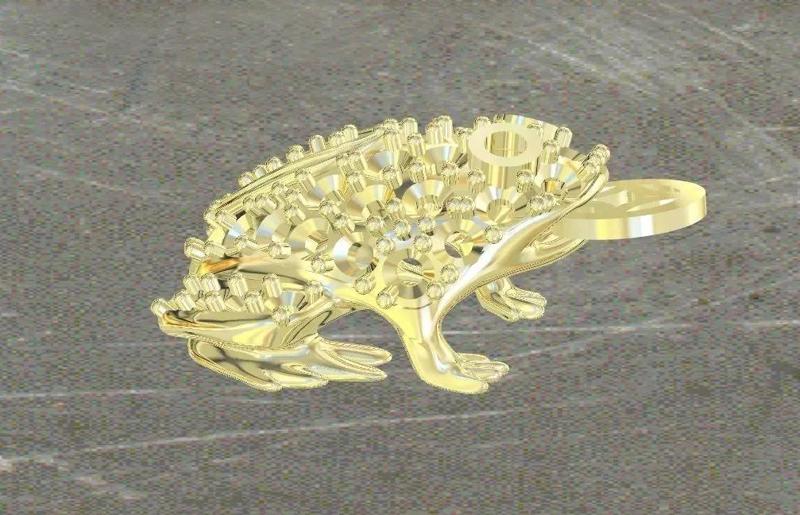 toads gold plated frog brooch