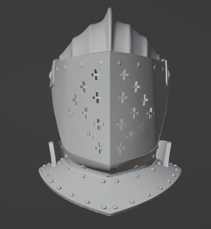 Wedge Armet Medieval Helmet | High Detail