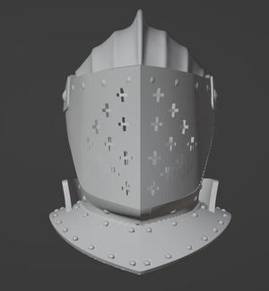 Wedge Armet Medieval Helmet | High Detail