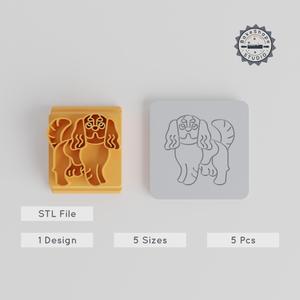 Cavalier King Charles Spaniel Stamp Tile Set, 5 Motif Sizes, Ideal for Clay & Cookie Crafting
