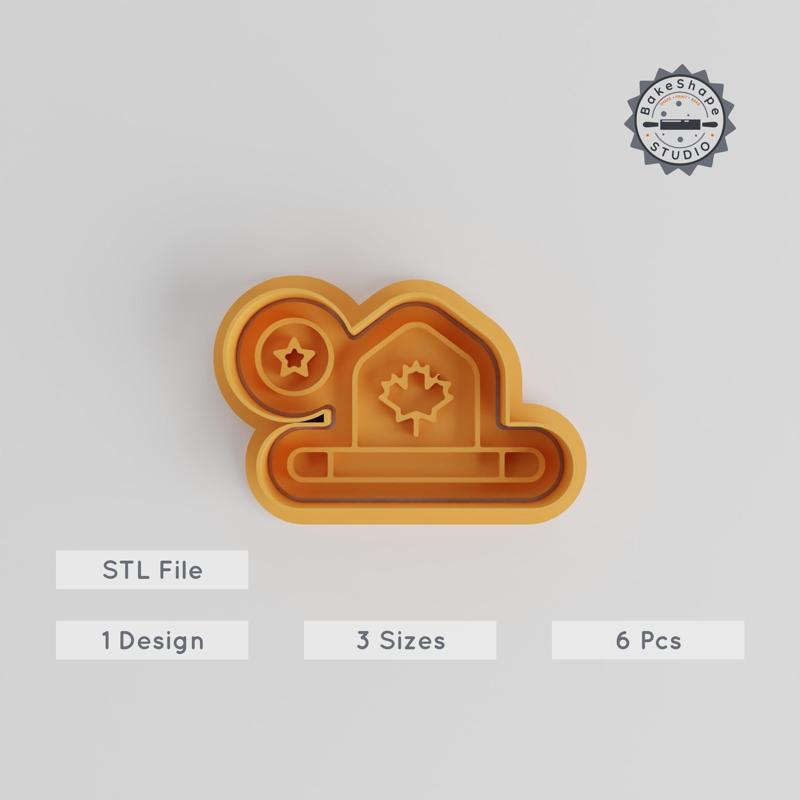 Hat Shape Cutter & Stamp, Cookie and Fondant, 3 Sizes S/M/L, 6 Piece Collection