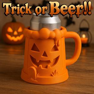Trick or Beer!!! Halloween Pumpkin Pitcher 🎃 Unique & Spooky 3D Can Holder