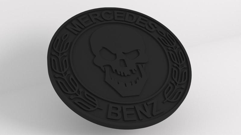 MERCEDES-BENZ 57MM HOOD EMBLEM " SKULL 2 "