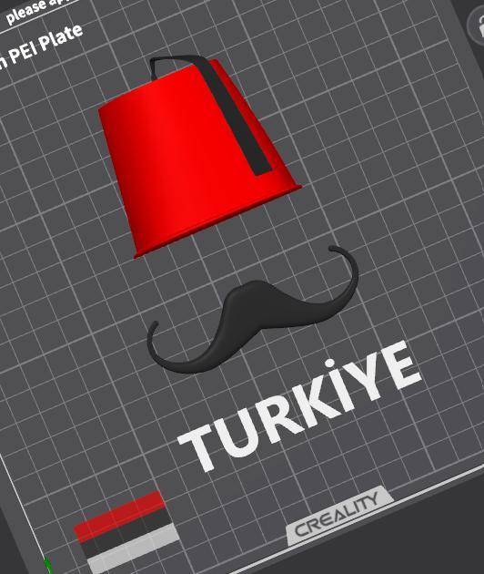 Turkish Fez & Mustache 3D Wall Art – Cultural Decorative STL Model