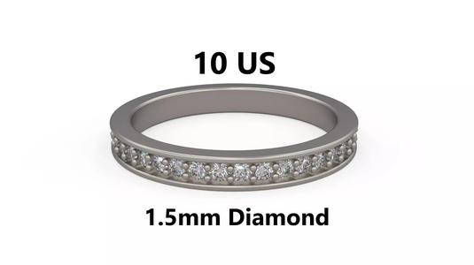 Model 1232 Eternity Band Ring 10 US Size 1point5mm Diamond