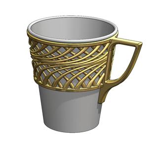 Cup holder (height 77mm) Rome Antique style imitation forged gold - Design Clickeken