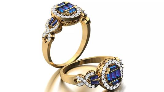 GOLD AND SAPPHIRE DIAMOND COCKTAIL RING