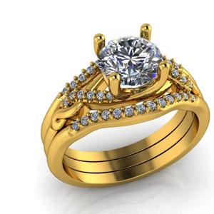 Modern Bridal Wedding Band Set Infinity Design Fashion Ring