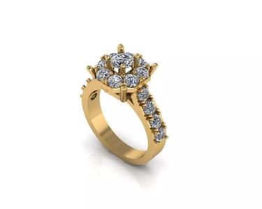 Ladies womans womens diamond ruby emerald Rings 3D print model
