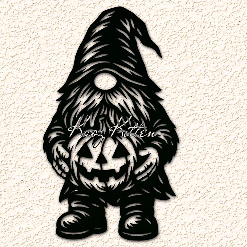 Halloween Gnome Jack-o-Lantern Wall Art Home Decor