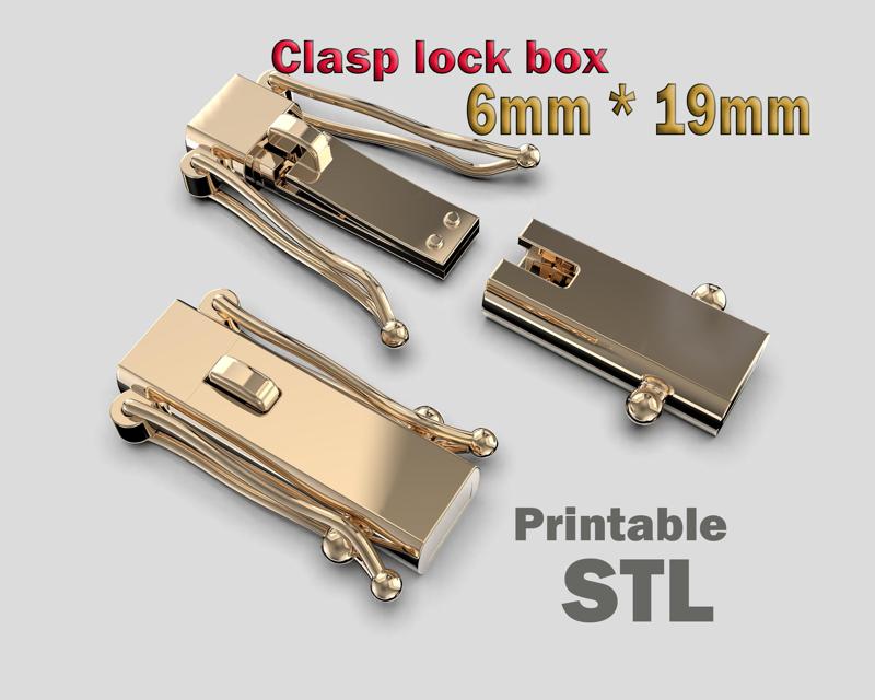 Jewelry CLASP Lock box for necklace 6mm STL ready to Print