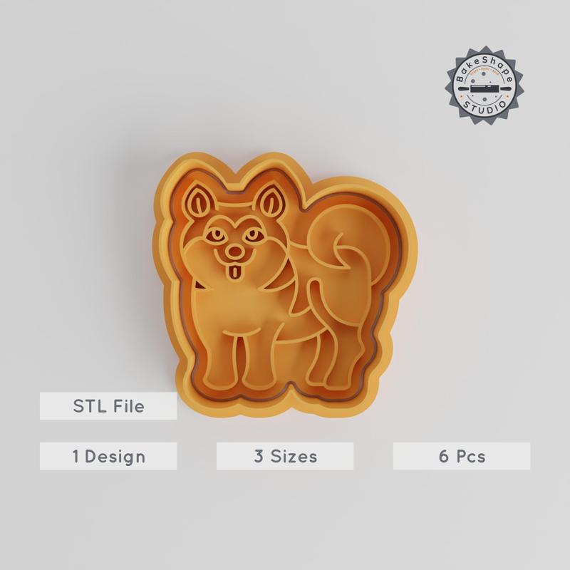 Alaskan Malamute Cookie Cutter & Stamp Set, 3 Sizes, Dog Shape for Fondant & Baking