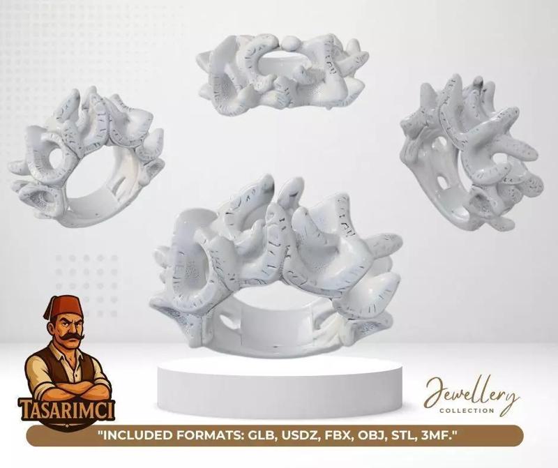 Ottoman Sultan Ring  3D Jewelry Model