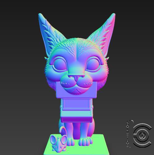 Blockhead Cat - The Square-Eyed Watcher