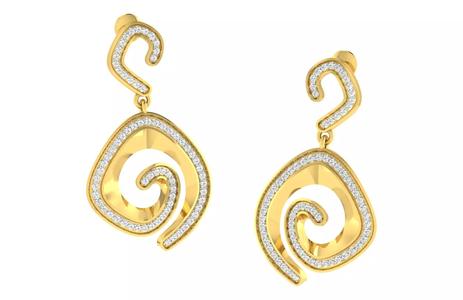 Solitaire Women Drop Earring 3dm STL ONJ FBX Render Details