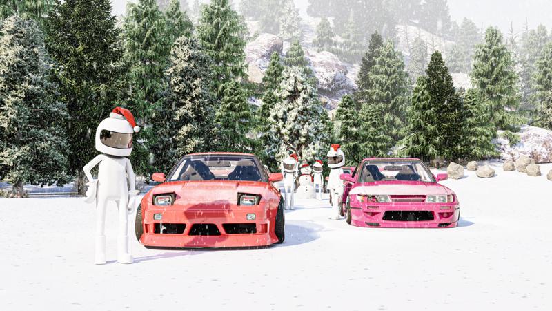 Cartoon Nissan 180SX new year desktop wallpapers