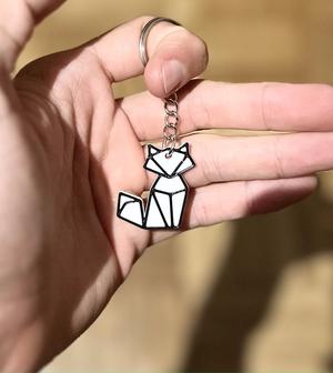 Paper fox keychain