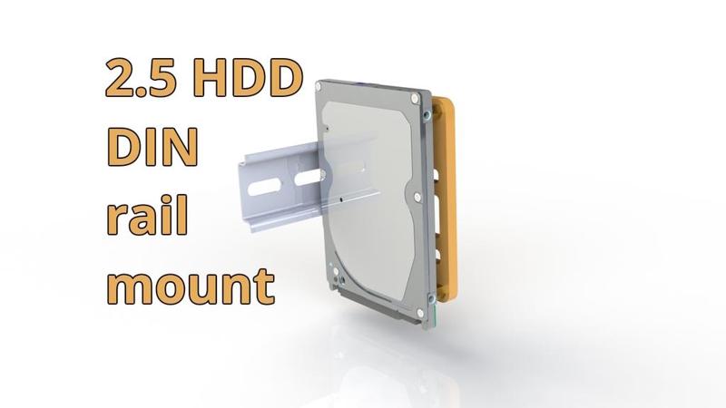 2.5 HDD DIN rail mount perpendicular