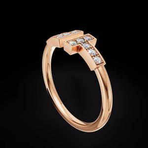 Open T Shaped Diamond Accent Ring 3D Model for Jewelry