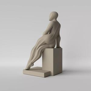 Minimalist Woman in Relaxing Pose