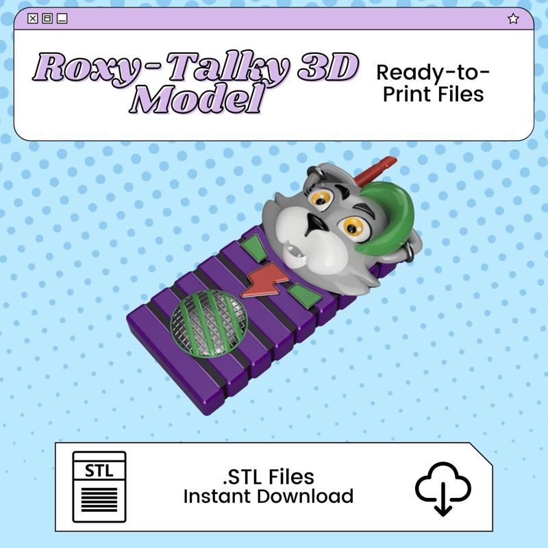 Roxy-Talky 3D Print File Inspired by Five Nights at Freddy's: Security Breach | STL for Cosplay
