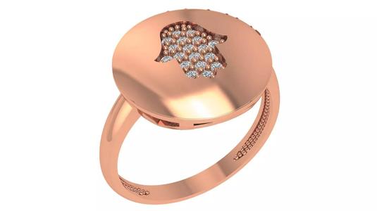 Hamsa High Jewelry Cocktail Ring 3dm stl renders details
