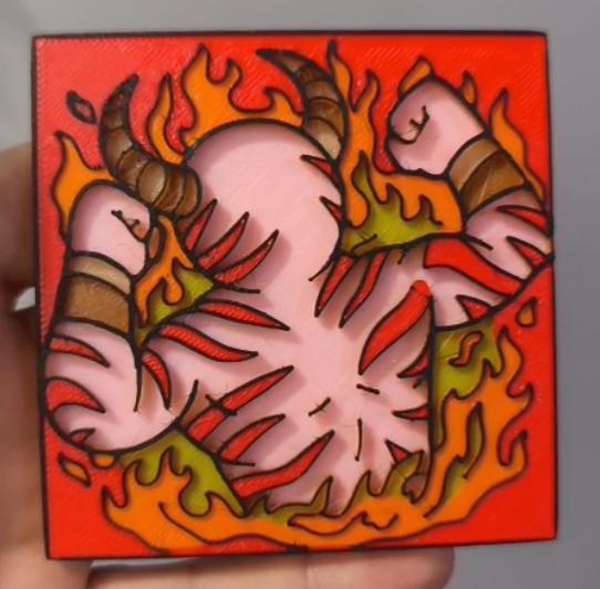 Idleon game icon on fridge magnet