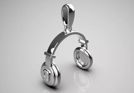 gold headphone pendant gp0068